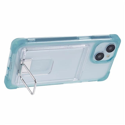 YSM Reinforced Corners Series for iPhone 14 Case TPU+Acrylic Card Holder Phone Cover