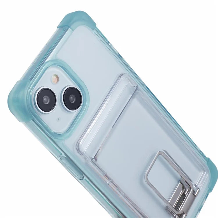YSM Reinforced Corners Series for iPhone 14 Case TPU+Acrylic Card Holder Phone Cover