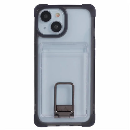 YSM Reinforced Corners Series for iPhone 14 Case TPU+Acrylic Card Holder Phone Cover