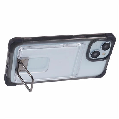 YSM Reinforced Corners Series for iPhone 14 Case TPU+Acrylic Card Holder Phone Cover