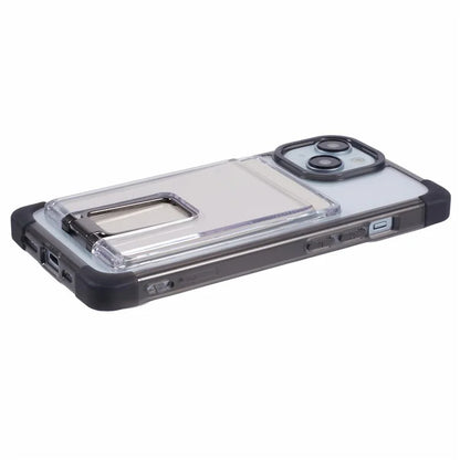 YSM Reinforced Corners Series for iPhone 14 Case TPU+Acrylic Card Holder Phone Cover