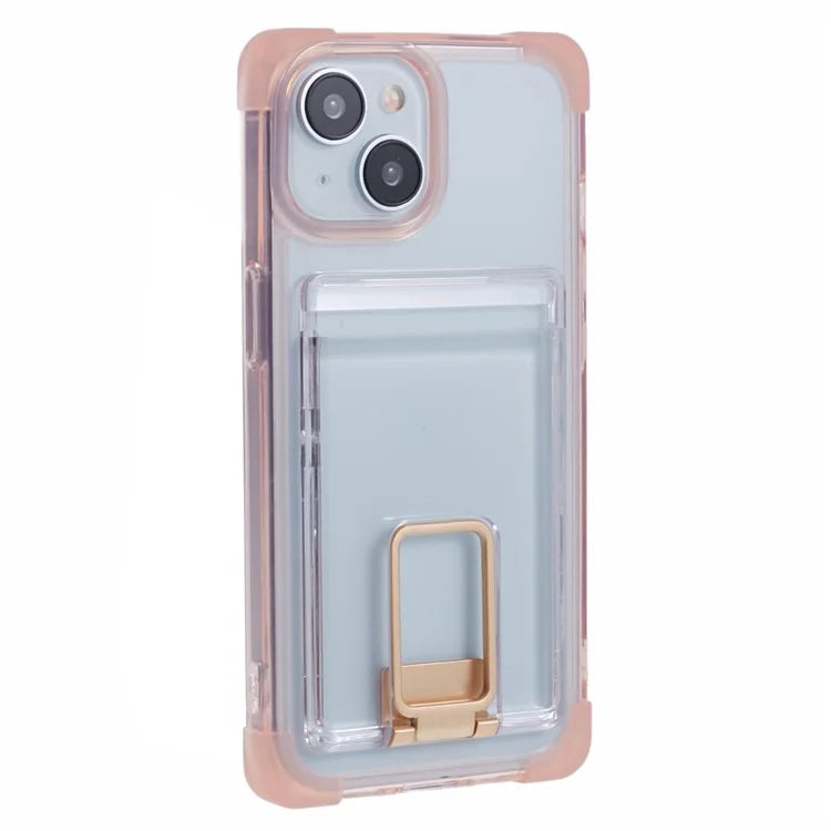 YSM Reinforced Corners Series for iPhone 14 Case TPU+Acrylic Card Holder Phone Cover