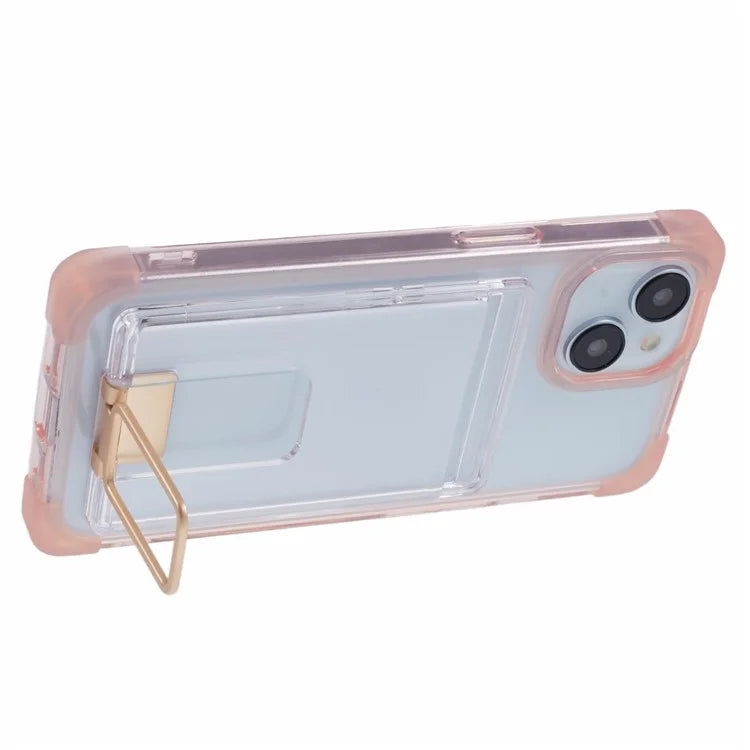 YSM Reinforced Corners Series for iPhone 14 Case TPU+Acrylic Card Holder Phone Cover