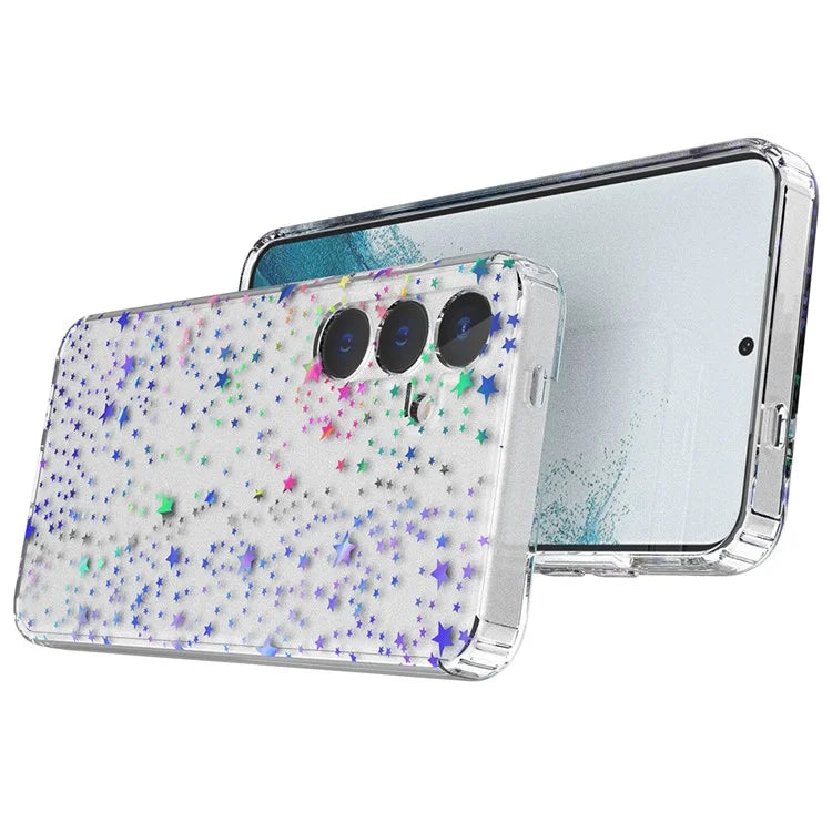 For Samsung Galaxy S24 Case Pattern PC + TPU Laser Carving Phone Cover