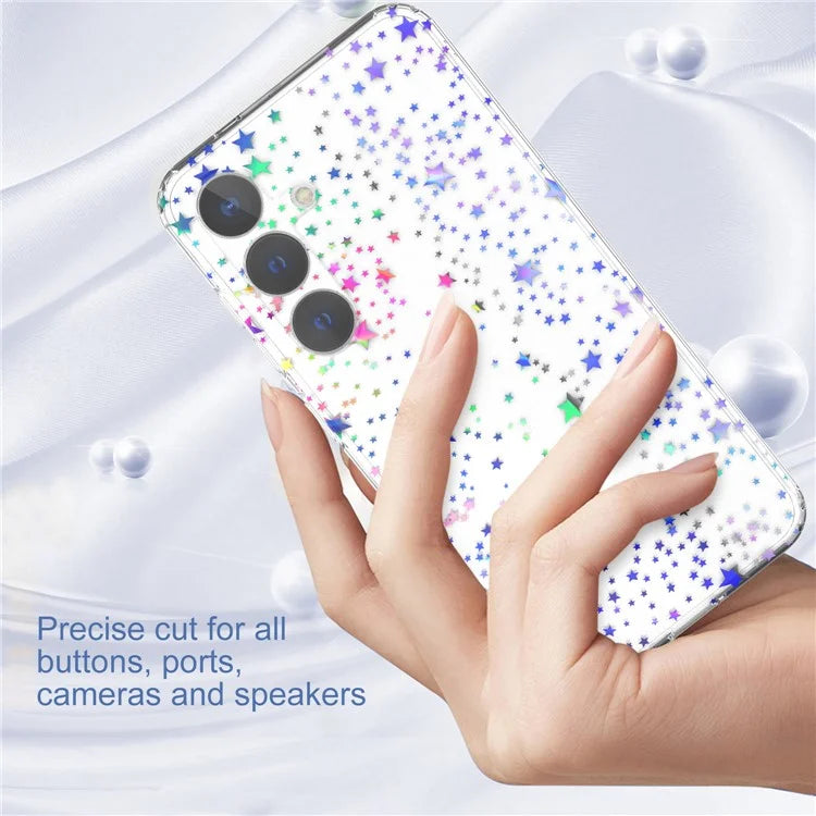 For Samsung Galaxy S24 Case Pattern PC + TPU Laser Carving Phone Cover