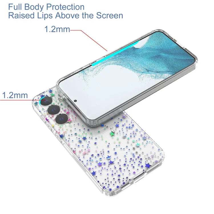 For Samsung Galaxy S24 Case Pattern PC + TPU Laser Carving Phone Cover