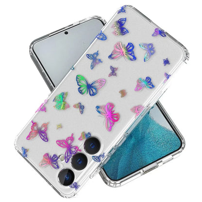 For Samsung Galaxy S24 Case Pattern PC + TPU Laser Carving Phone Cover