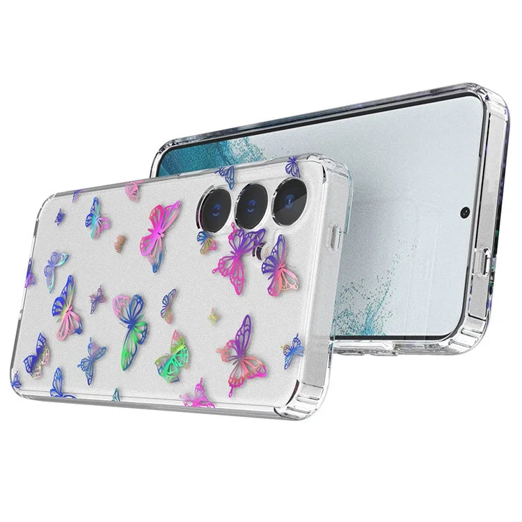 For Samsung Galaxy S24 Case Pattern PC + TPU Laser Carving Phone Cover