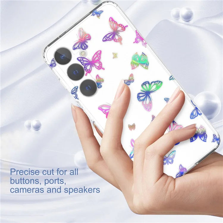 For Samsung Galaxy S24 Case Pattern PC + TPU Laser Carving Phone Cover