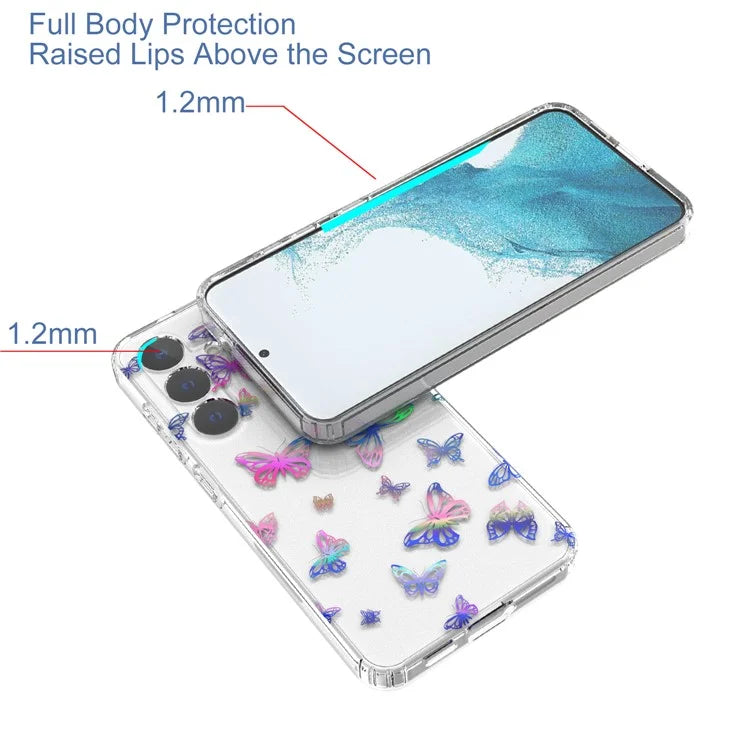 For Samsung Galaxy S24 Case Pattern PC + TPU Laser Carving Phone Cover