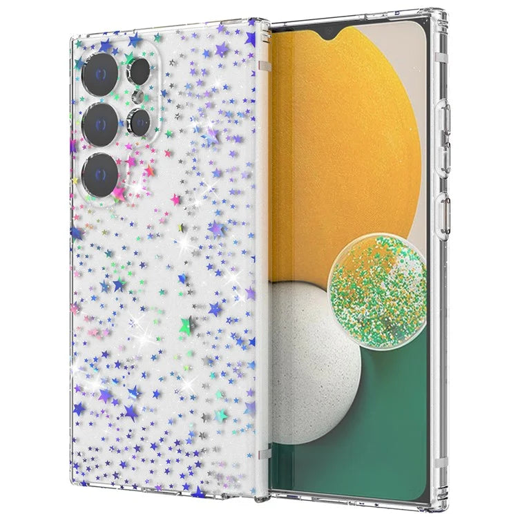 For Samsung Galaxy S24 Ultra Case Laser Pattern Anti-scratch PC + TPU Phone Shell