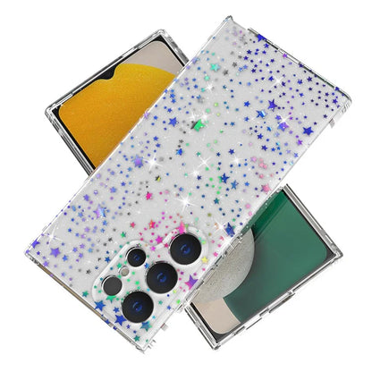 For Samsung Galaxy S24 Ultra Case Laser Pattern Anti-scratch PC + TPU Phone Shell