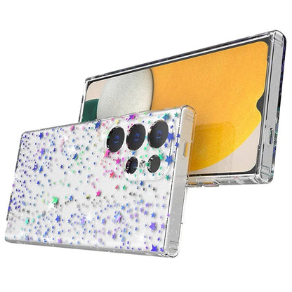 For Samsung Galaxy S24 Ultra Case Laser Pattern Anti-scratch PC + TPU Phone Shell