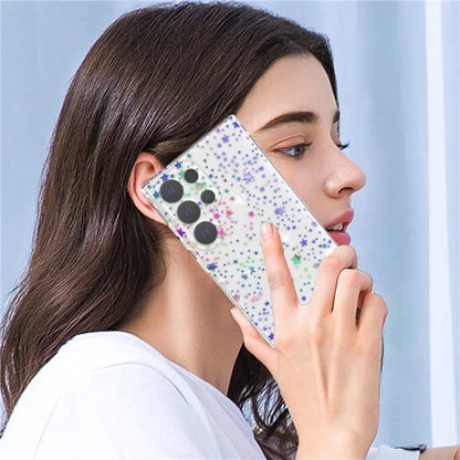 For Samsung Galaxy S24 Ultra Case Laser Pattern Anti-scratch PC + TPU Phone Shell