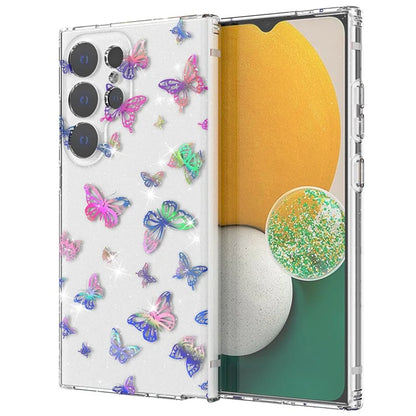For Samsung Galaxy S24 Ultra Case Laser Pattern Anti-scratch PC + TPU Phone Shell