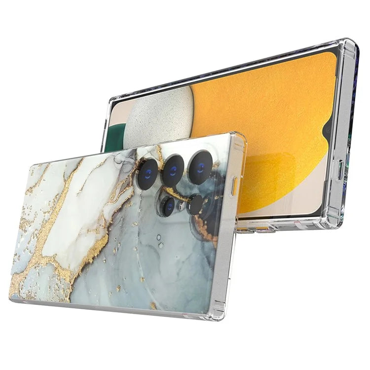 GW18 Phone Case for Samsung Galaxy S24 Ultra Marble Pattern IMD Phone Cover