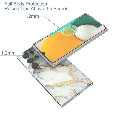 GW18 Phone Case for Samsung Galaxy S24 Ultra Marble Pattern IMD Phone Cover