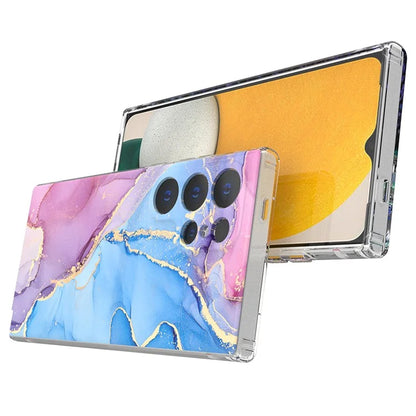 GW18 Phone Case for Samsung Galaxy S24 Ultra Marble Pattern IMD Phone Cover