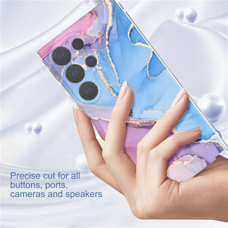 GW18 Phone Case for Samsung Galaxy S24 Ultra Marble Pattern IMD Phone Cover