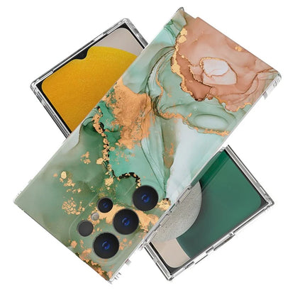GW18 Phone Case for Samsung Galaxy S24 Ultra Marble Pattern IMD Phone Cover