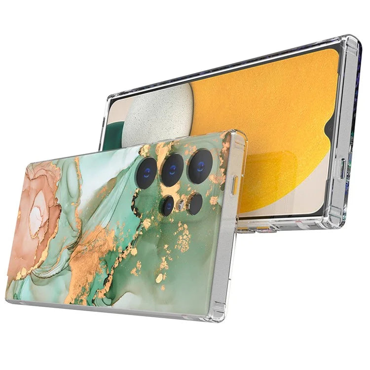 GW18 Phone Case for Samsung Galaxy S24 Ultra Marble Pattern IMD Phone Cover