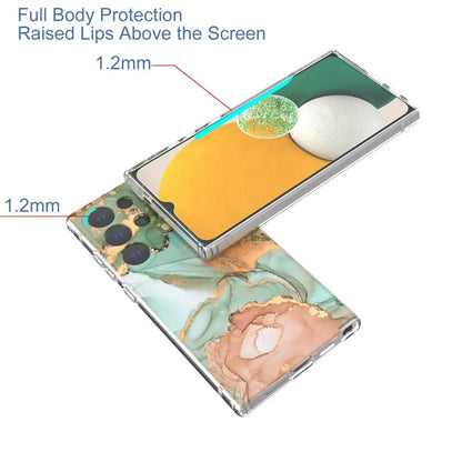 GW18 Phone Case for Samsung Galaxy S24 Ultra Marble Pattern IMD Phone Cover