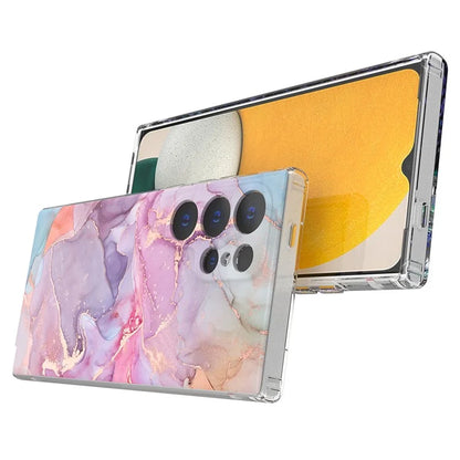 GW18 Phone Case for Samsung Galaxy S24 Ultra Marble Pattern IMD Phone Cover