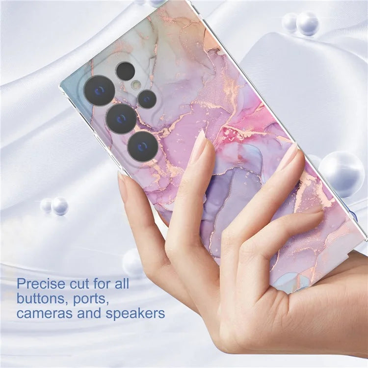 GW18 Phone Case for Samsung Galaxy S24 Ultra Marble Pattern IMD Phone Cover