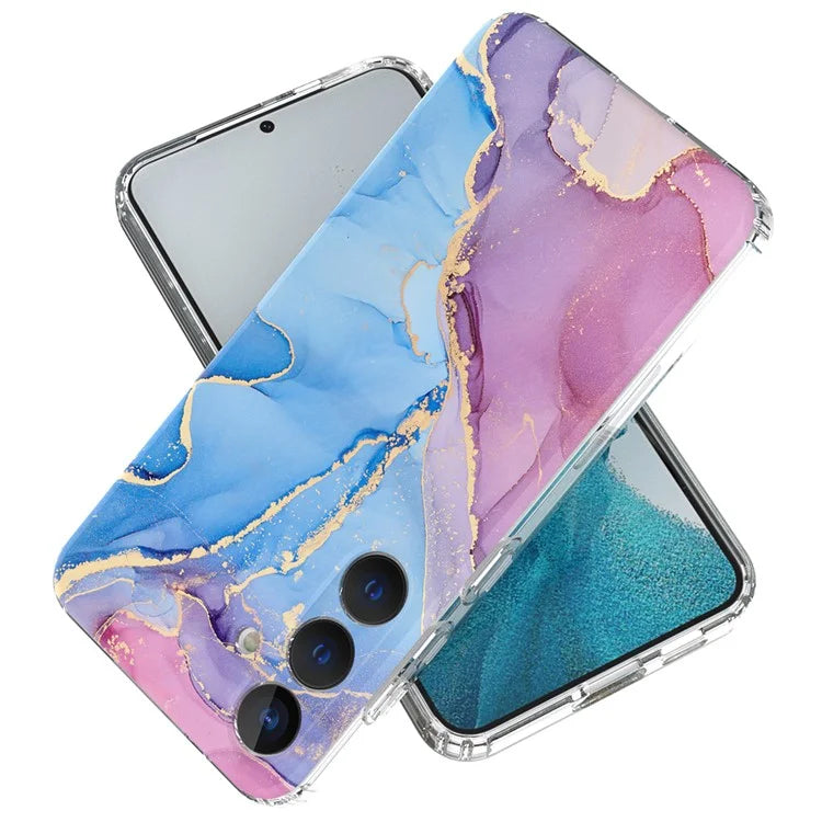For Samsung Galaxy S24 Phone Case GW18 PC+TPU Back Cover IMD Marble Pattern