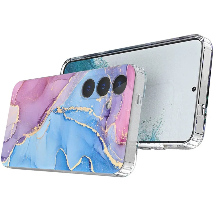 For Samsung Galaxy S24 Phone Case GW18 PC+TPU Back Cover IMD Marble Pattern