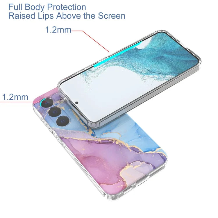 For Samsung Galaxy S24 Phone Case GW18 PC+TPU Back Cover IMD Marble Pattern