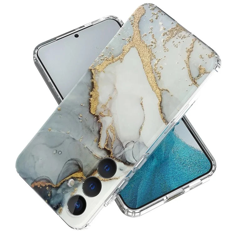 For Samsung Galaxy S24 Phone Case GW18 PC+TPU Back Cover IMD Marble Pattern