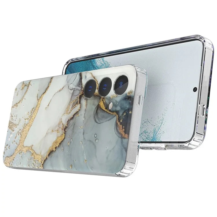 For Samsung Galaxy S24 Phone Case GW18 PC+TPU Back Cover IMD Marble Pattern