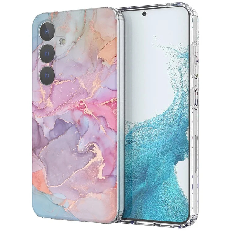 For Samsung Galaxy S24 Phone Case GW18 PC+TPU Back Cover IMD Marble Pattern