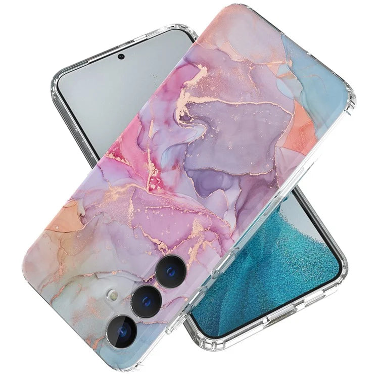For Samsung Galaxy S24 Phone Case GW18 PC+TPU Back Cover IMD Marble Pattern