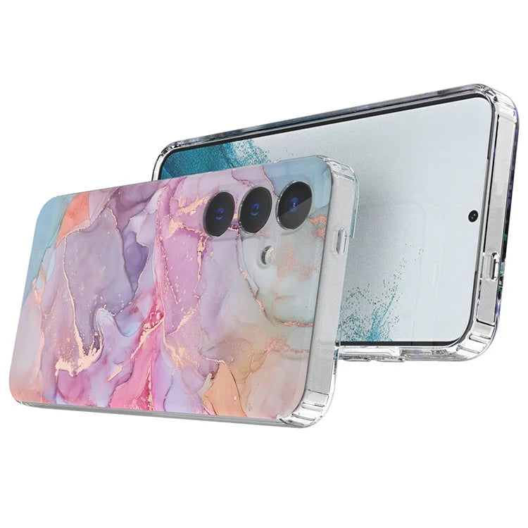 For Samsung Galaxy S24 Phone Case GW18 PC+TPU Back Cover IMD Marble Pattern