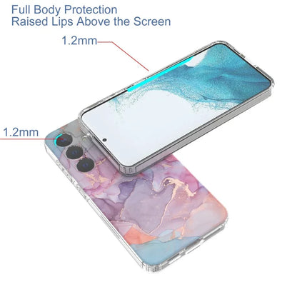 For Samsung Galaxy S24 Phone Case GW18 PC+TPU Back Cover IMD Marble Pattern