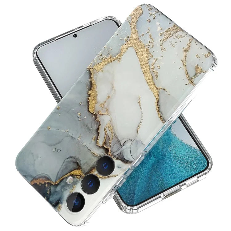 For Samsung Galaxy S24+ Phone Case GW18 Marble Pattern IMD Phone Cover