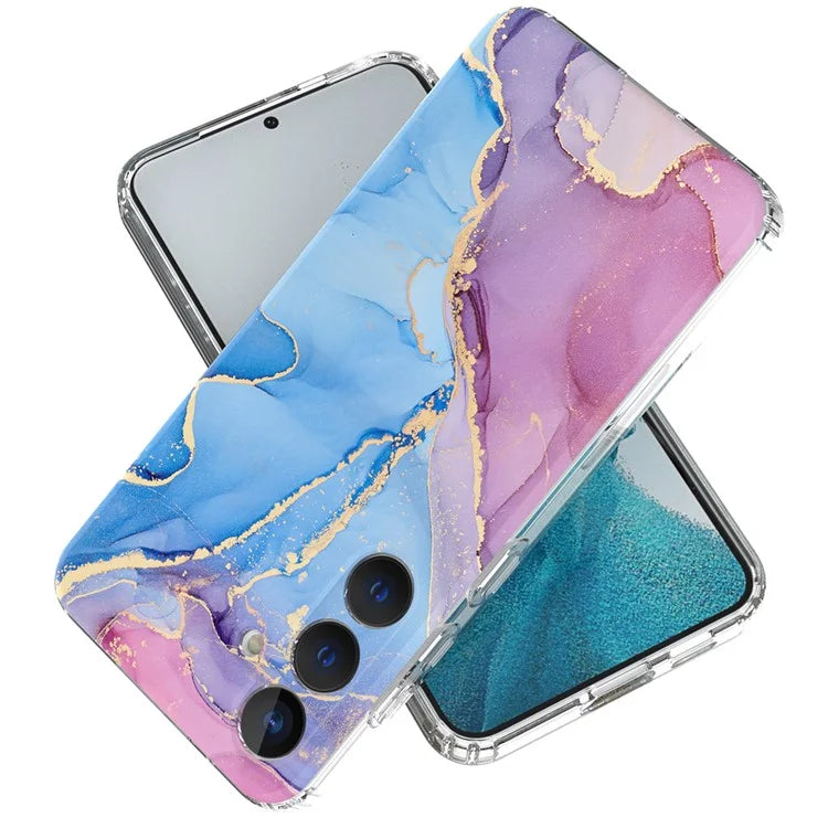 For Samsung Galaxy S24+ Phone Case GW18 Marble Pattern IMD Phone Cover