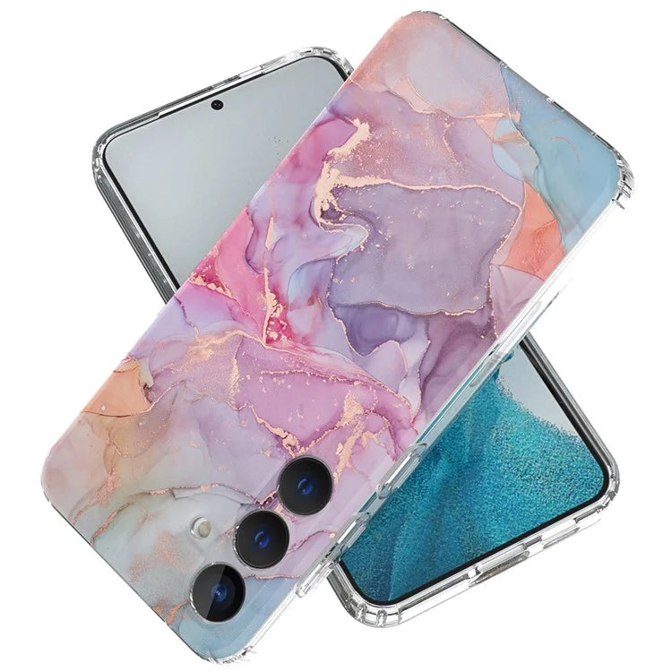 For Samsung Galaxy S24+ Phone Case GW18 Marble Pattern IMD Phone Cover