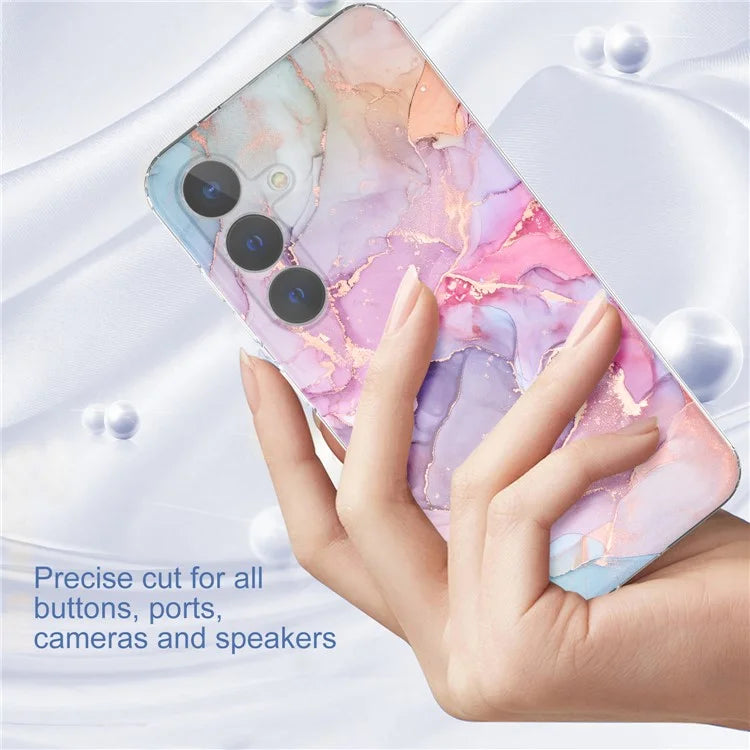 For Samsung Galaxy S24+ Phone Case GW18 Marble Pattern IMD Phone Cover