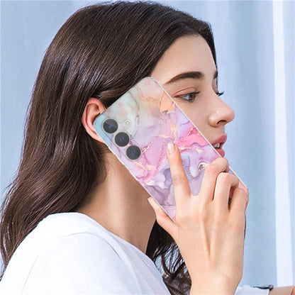 For Samsung Galaxy S24+ Phone Case GW18 Marble Pattern IMD Phone Cover