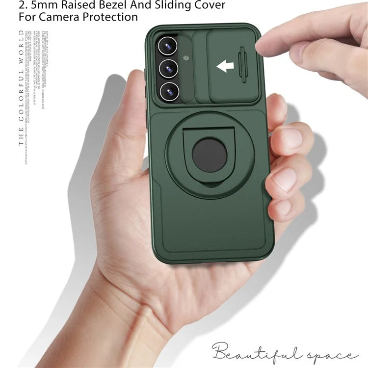 For Samsung Galaxy A54 5G Phone Case with Slide Camera Protection Magnetic Coverish Green