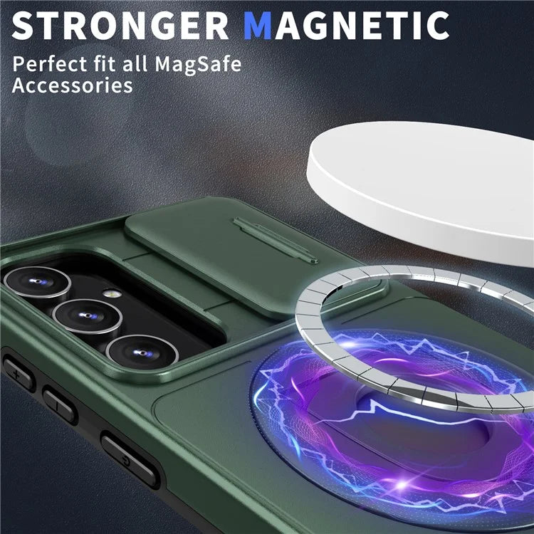 For Samsung Galaxy A54 5G Phone Case with Slide Camera Protection Magnetic Coverish Green