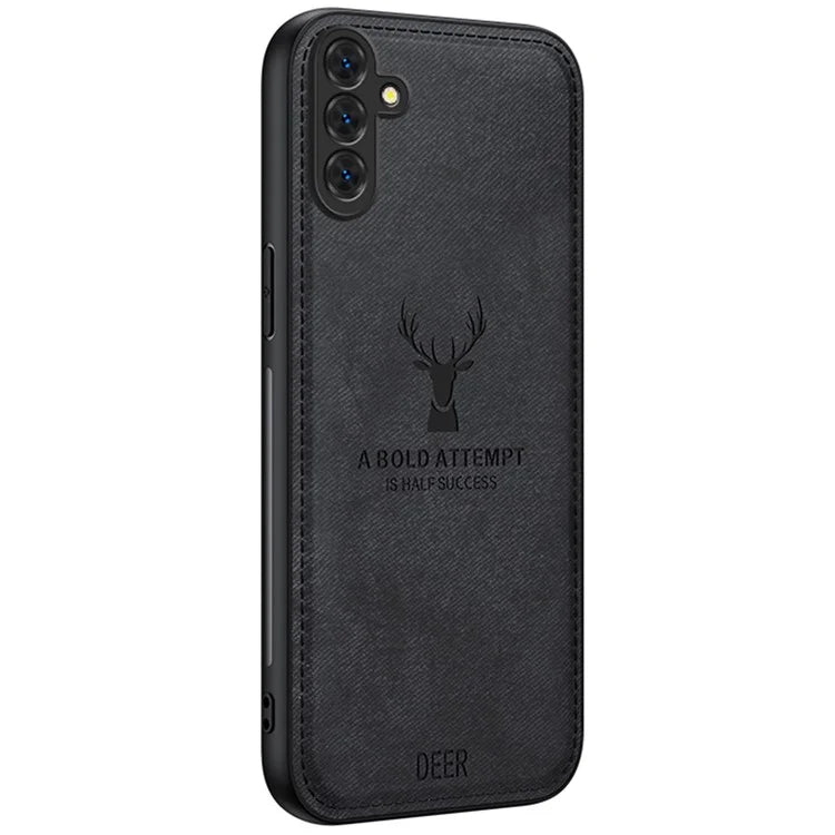 For Samsung Galaxy A15 4G / 5G Phone Case Imprinted Deer Pattern PU Leather Back Cover