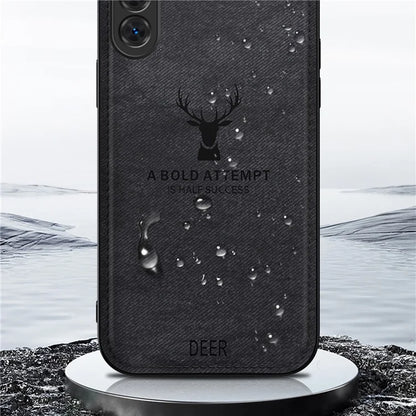 For Samsung Galaxy A15 4G / 5G Phone Case Imprinted Deer Pattern PU Leather Back Cover