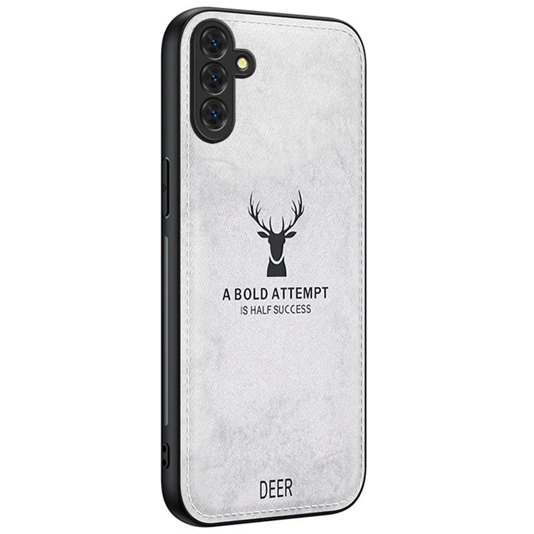 For Samsung Galaxy A15 4G / 5G Phone Case Imprinted Deer Pattern PU Leather Back Cover