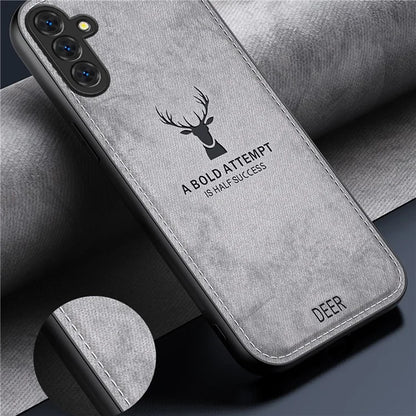 For Samsung Galaxy A15 4G / 5G Phone Case Imprinted Deer Pattern PU Leather Back Cover
