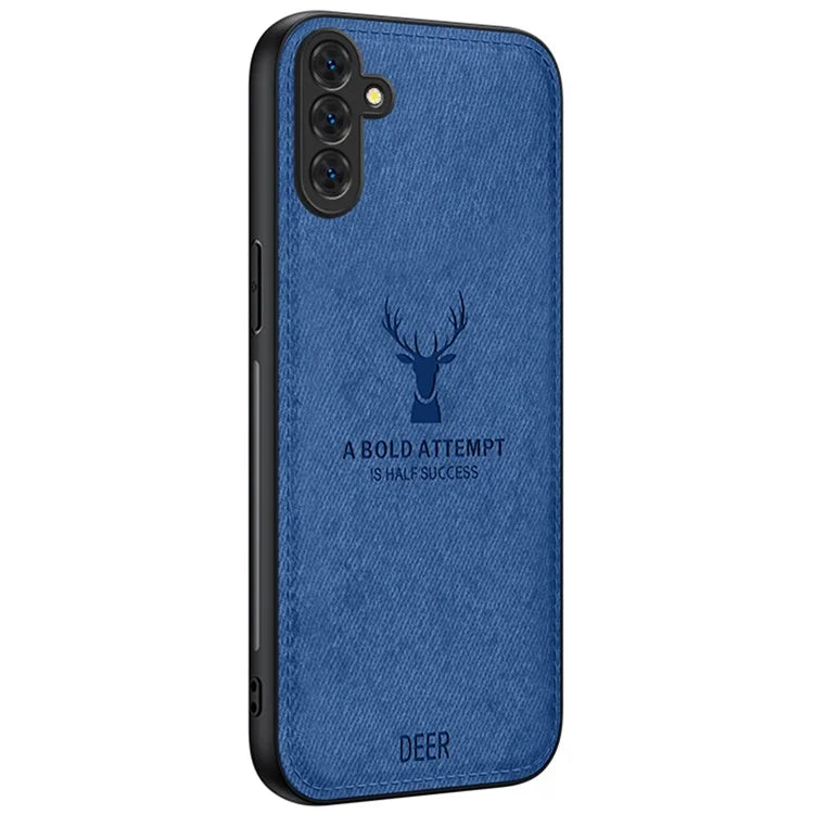For Samsung Galaxy A15 4G / 5G Phone Case Imprinted Deer Pattern PU Leather Back Cover