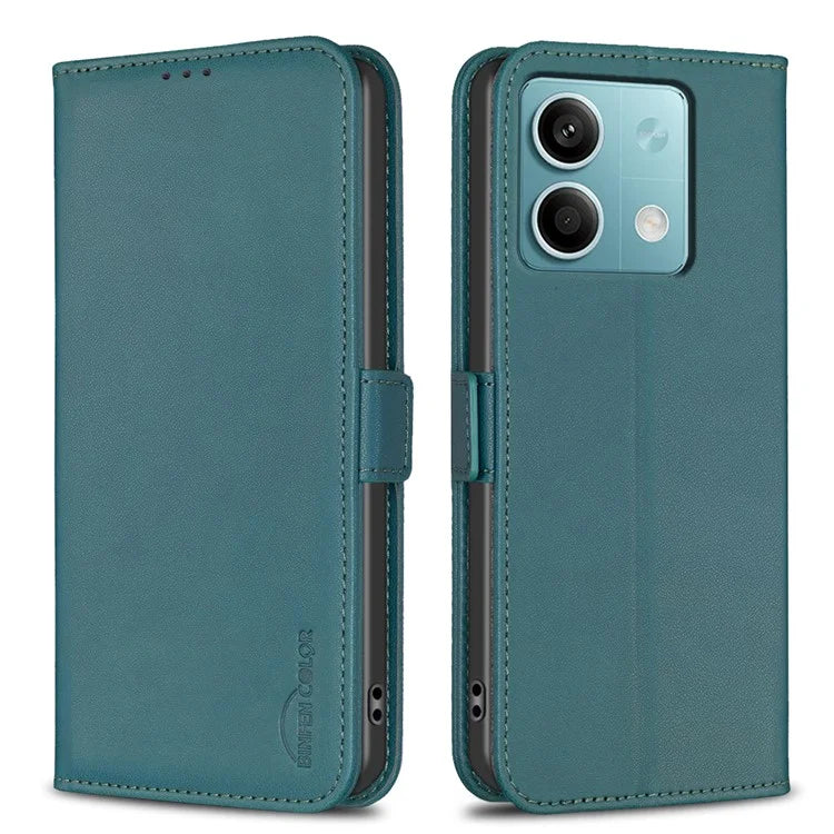 BINFEN COLOR BF31 For Xiaomi Redmi Note 13 4G Phone Case PU Leather Viewing Stand Cover